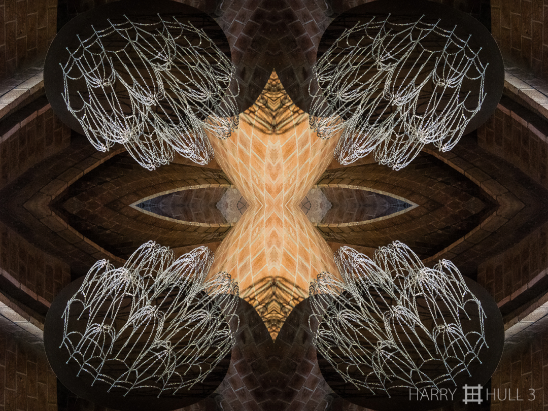 Catenary conundrum. Photo of chain model of catenary arches often used by architect Antoni Gaudi, on display in the attic of Casa Mila ("La Pedrera"), Barcelona, Spain.