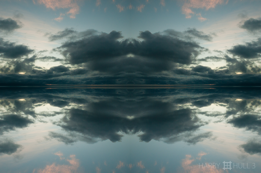 Dawn clouds over the Gulf. Photo of view of the Golfo Dulce and southwestern coast of Costa Rica from Lapa Rios Ecolodge on the Osa Peninsula.