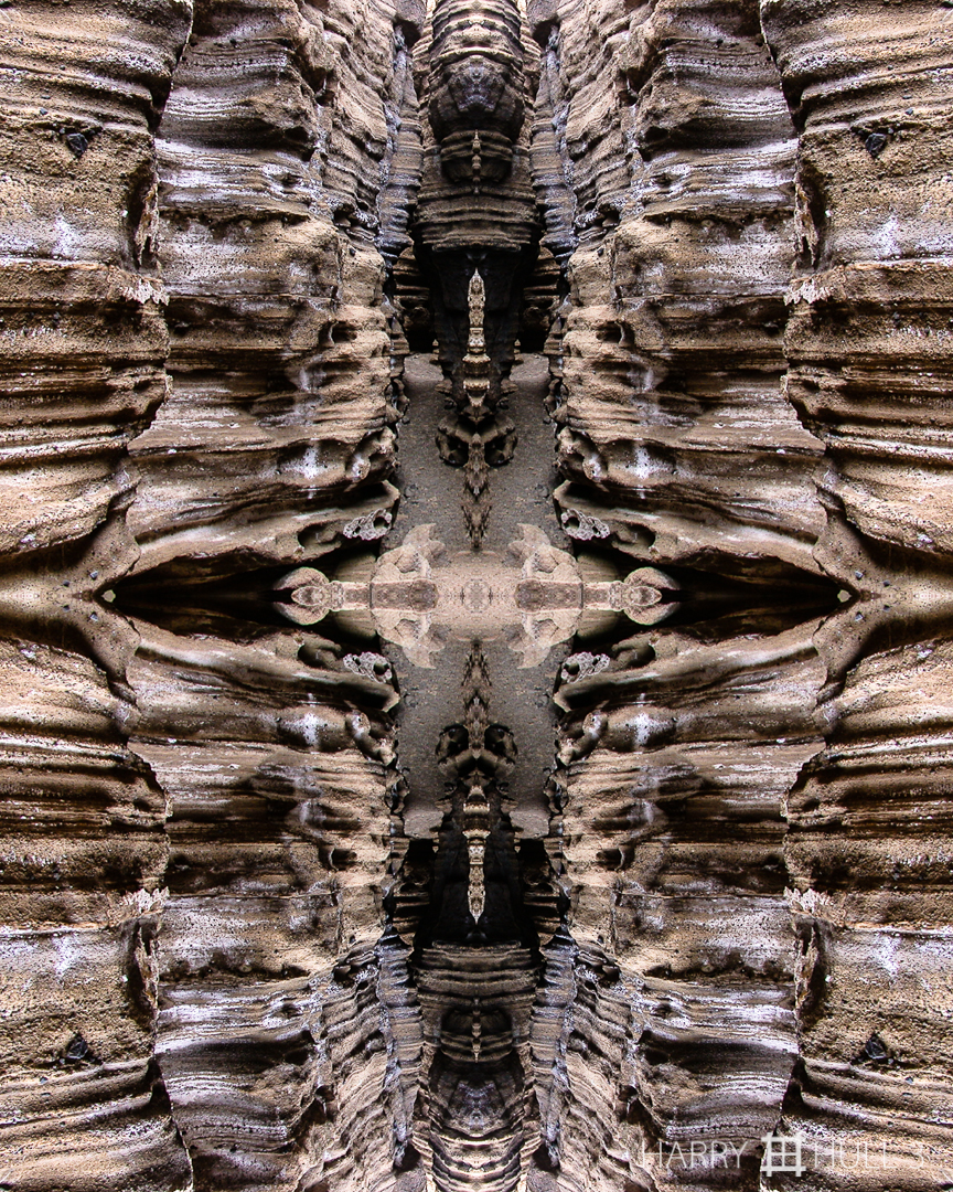 Rock temple. Photo taken at the bottom of one of the rock chasms at The Fissures near Mono Lake, California.