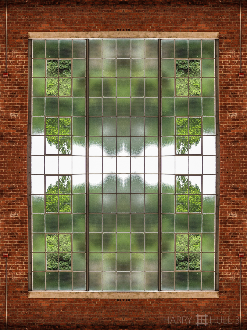 Inside:outside. iPhone photo of window inside Dia:Beacon exhibition space, Beacon, New York.