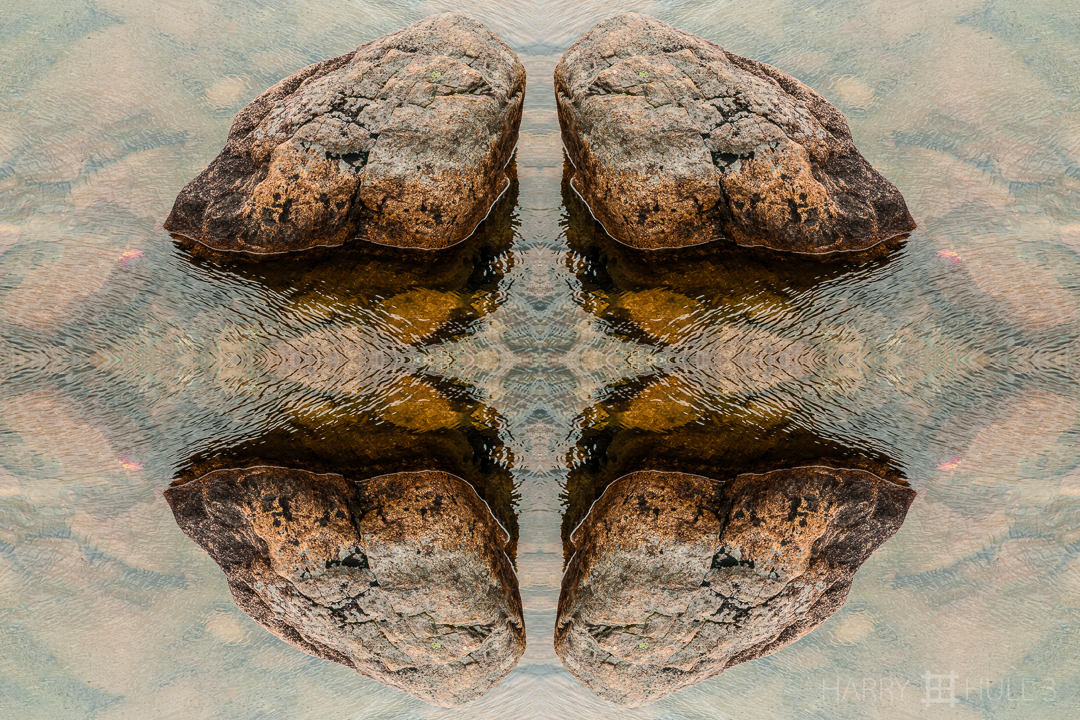 Rock quartet. Photo of granite rock in Jordan Pond, Acadia National Park, Maine.