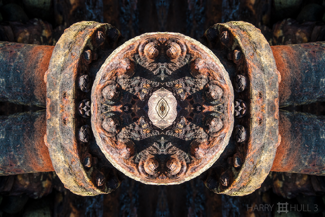 Portrait of rust. Photo of old pipes near the beach at Crissy Field, Golden Gate National Recreation Area, San Francisco, California.