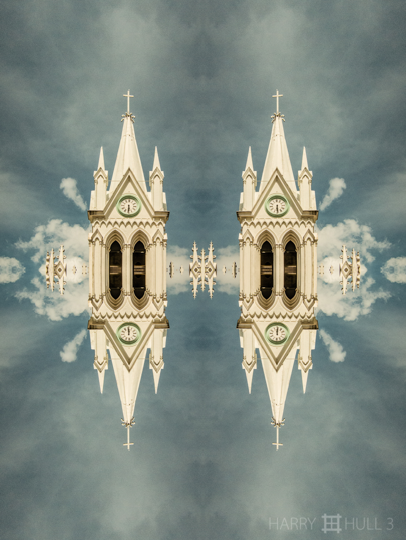 Church aspiration. Photo of church spire in San Isidro de Heredia, Costa Rica.