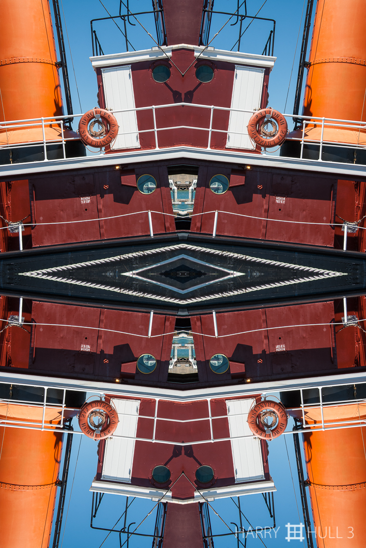 Nautical architecture: study 1. Photo of the Hercules, a tugboat berthed at the Hyde Street Pier, San Francisco Maritime National Historical Park, San Francisco, California.