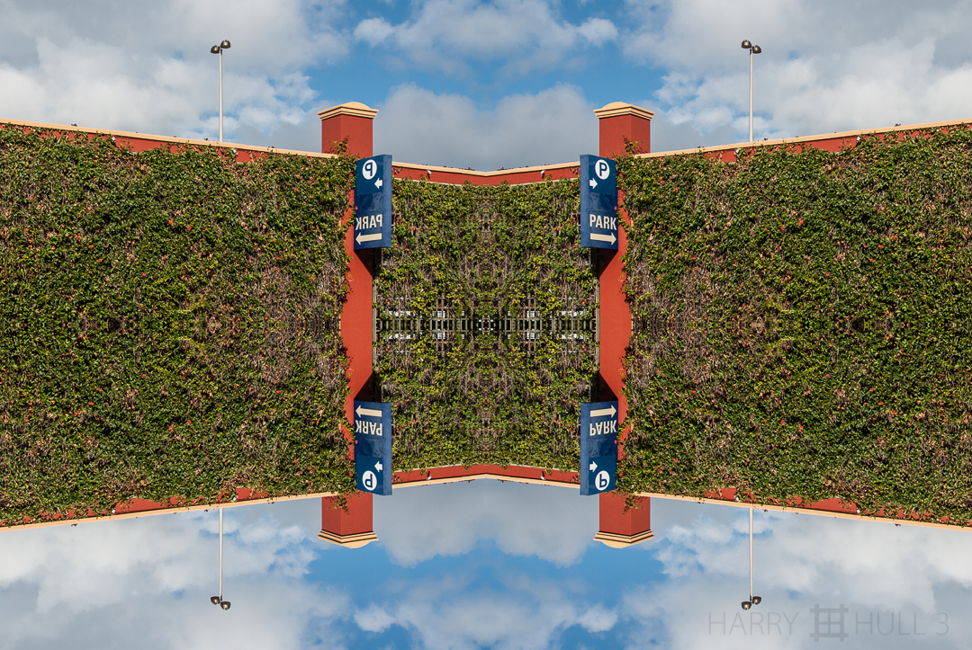 Sky park. Photo of parking garage entrance, San Francisco, California.