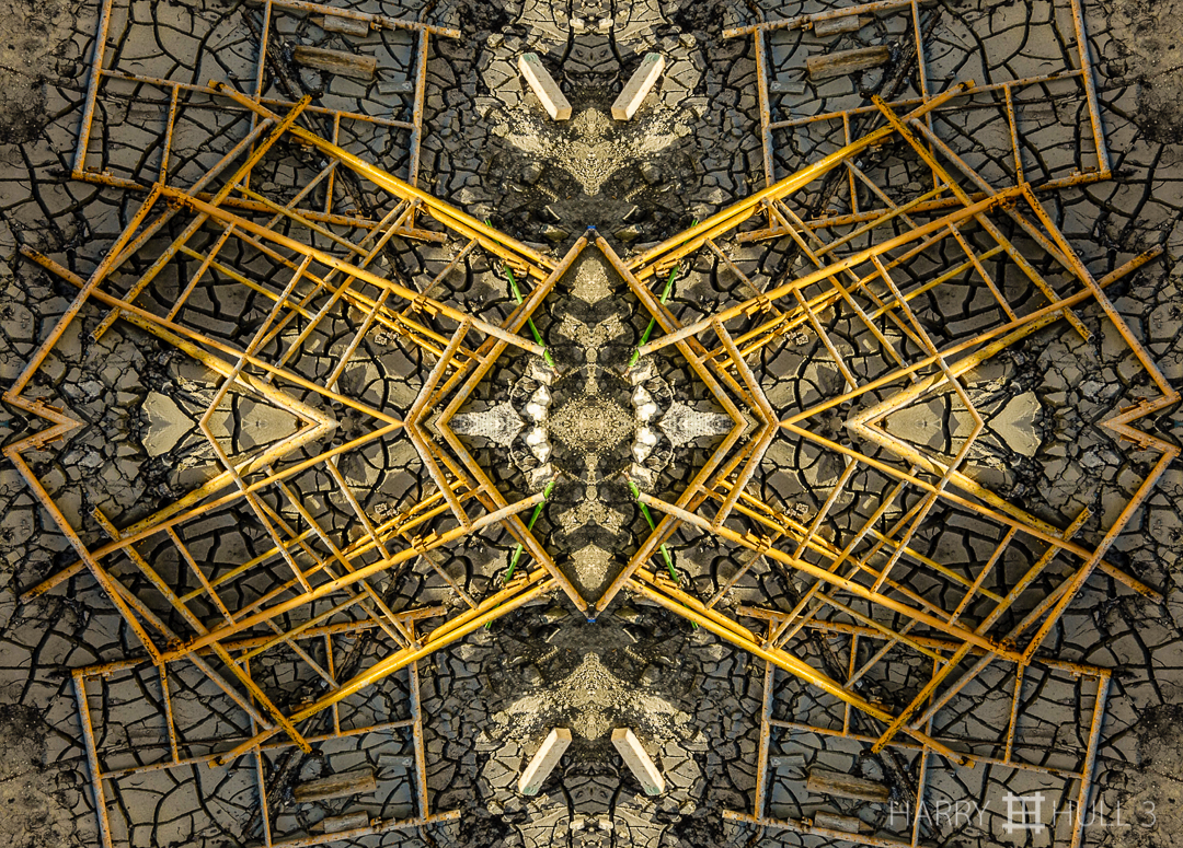 Scaffold graphics. Photo of scaffolding at a construction site, Royal Haciendas resort, Playa del Carmen, Mexico.