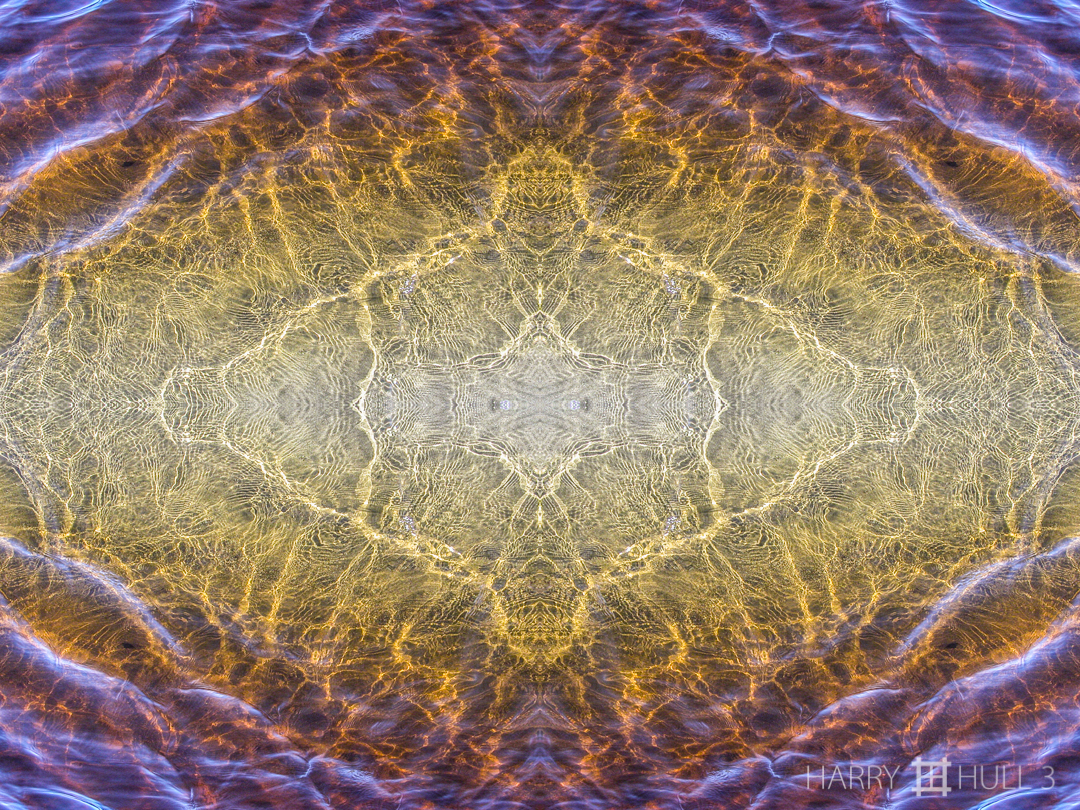 Lagoon ripples: study 2. Photo of the surface of Abbott's Lagoon close to shore, Point Reyes National Seashore, California.