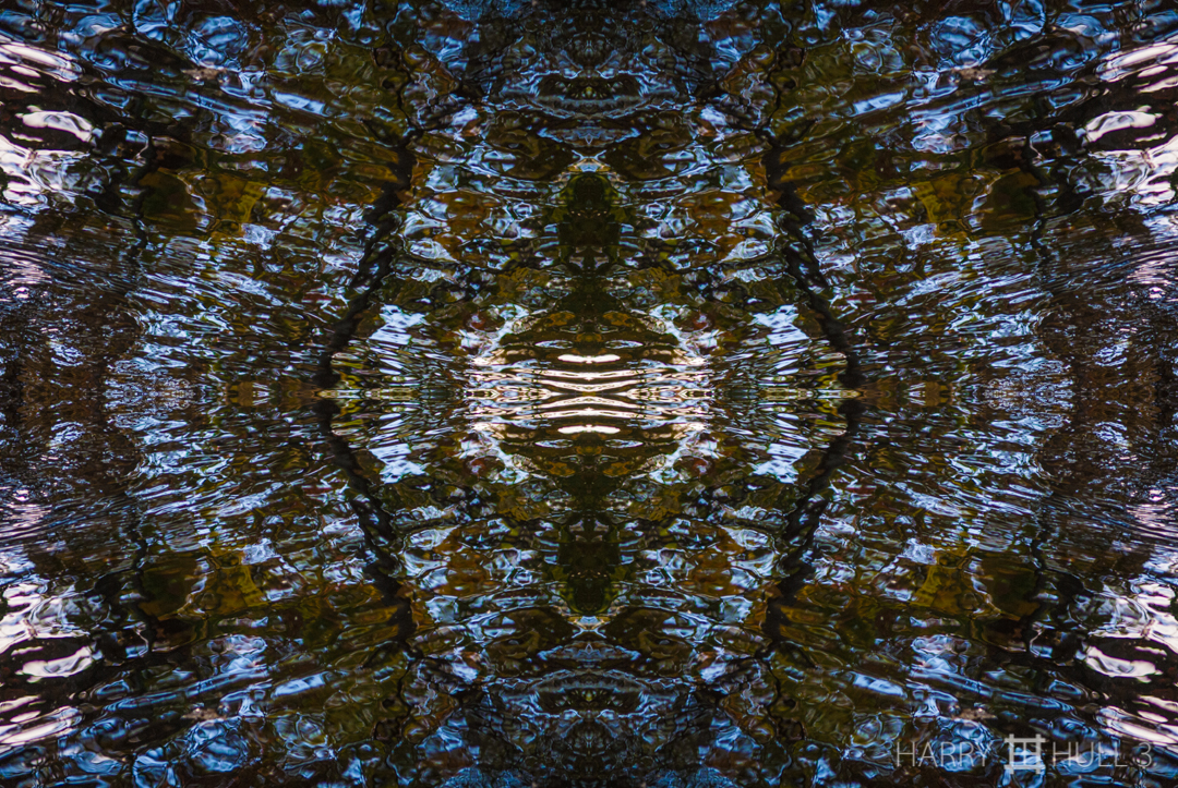 Liquid crystals: version 2. Photo of shallow stream near Clark Pond, Manchester, Massachusetts.