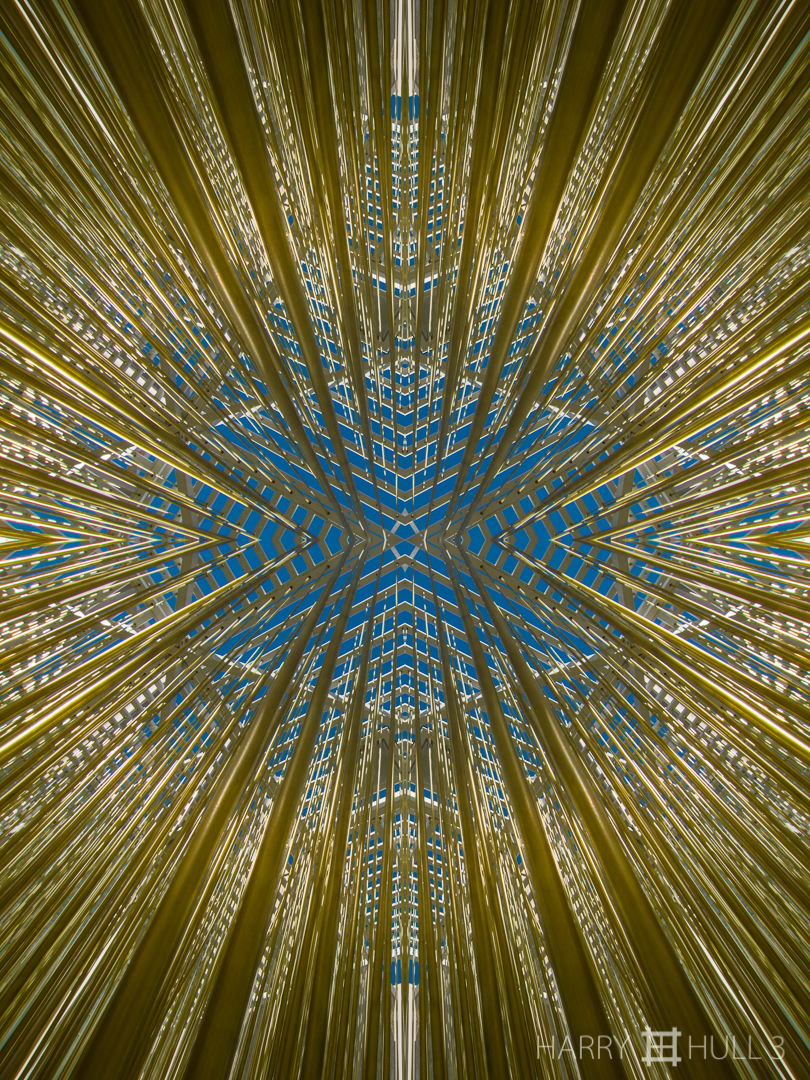 Falling rays. Photo of hanging strands of sculpture/installation "Penetrabile" by Jesus Rafael Soto at the Los Angeles County Museum of Art, California.