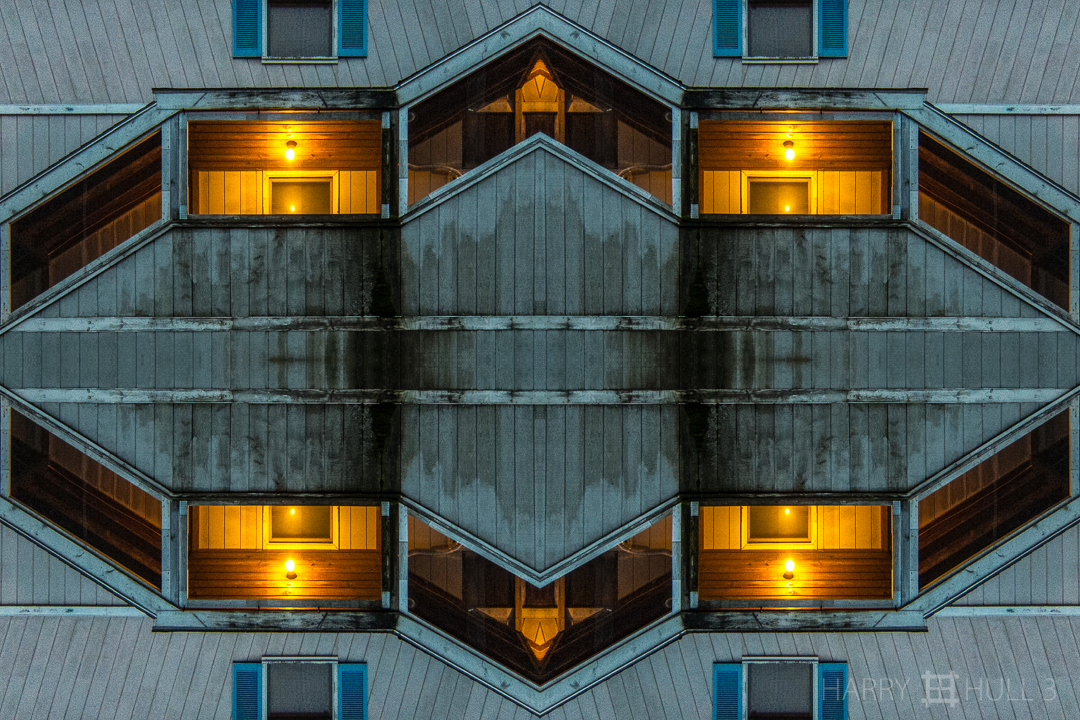 Stairway lights. Photo of a stairway to the second floor of a building in Bar Harbor, Maine.