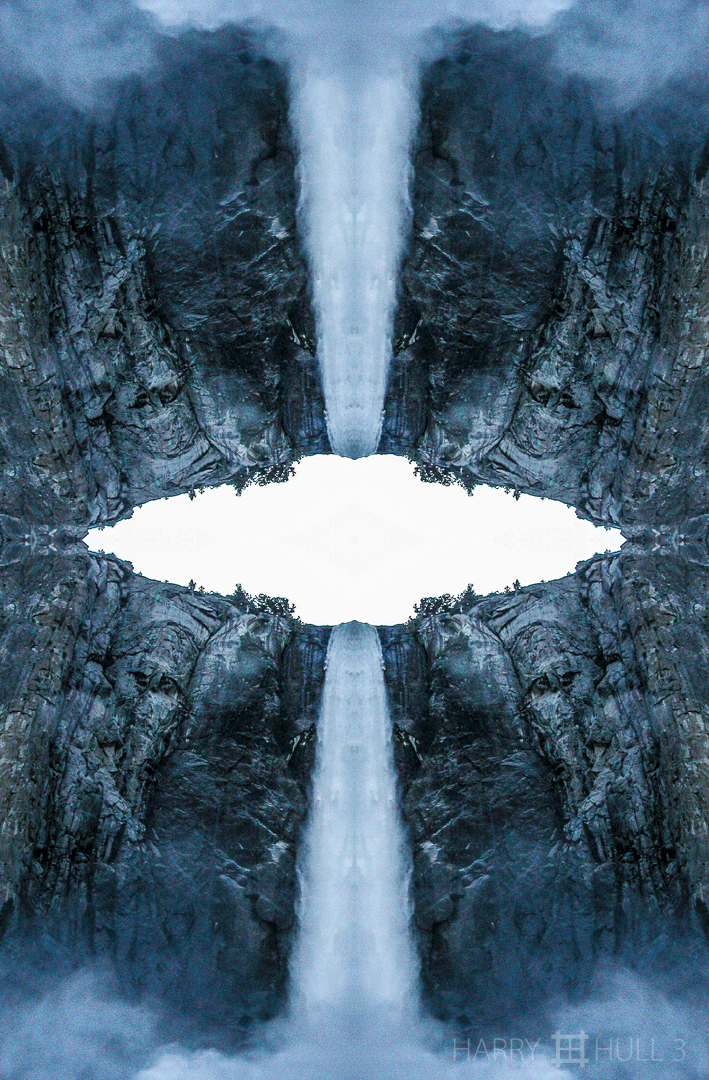 Sky falls. Photo of Bridal Veil Falls in Yosemite Valley, Yosemite National Park, California.