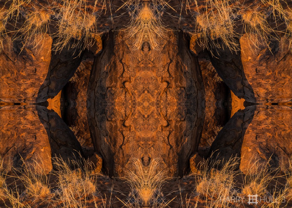 Rock shield. Photo of granite rock outcropping at sunset, Sossusvlei, Namibia, Africa.