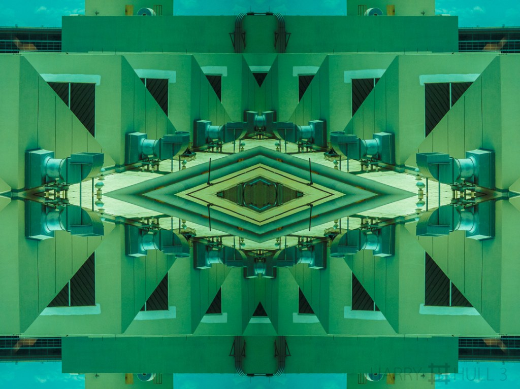 Roof circuits. Photo of roof-tops at Miami International Airport viewed from the Skytrain, Miami, Florida.